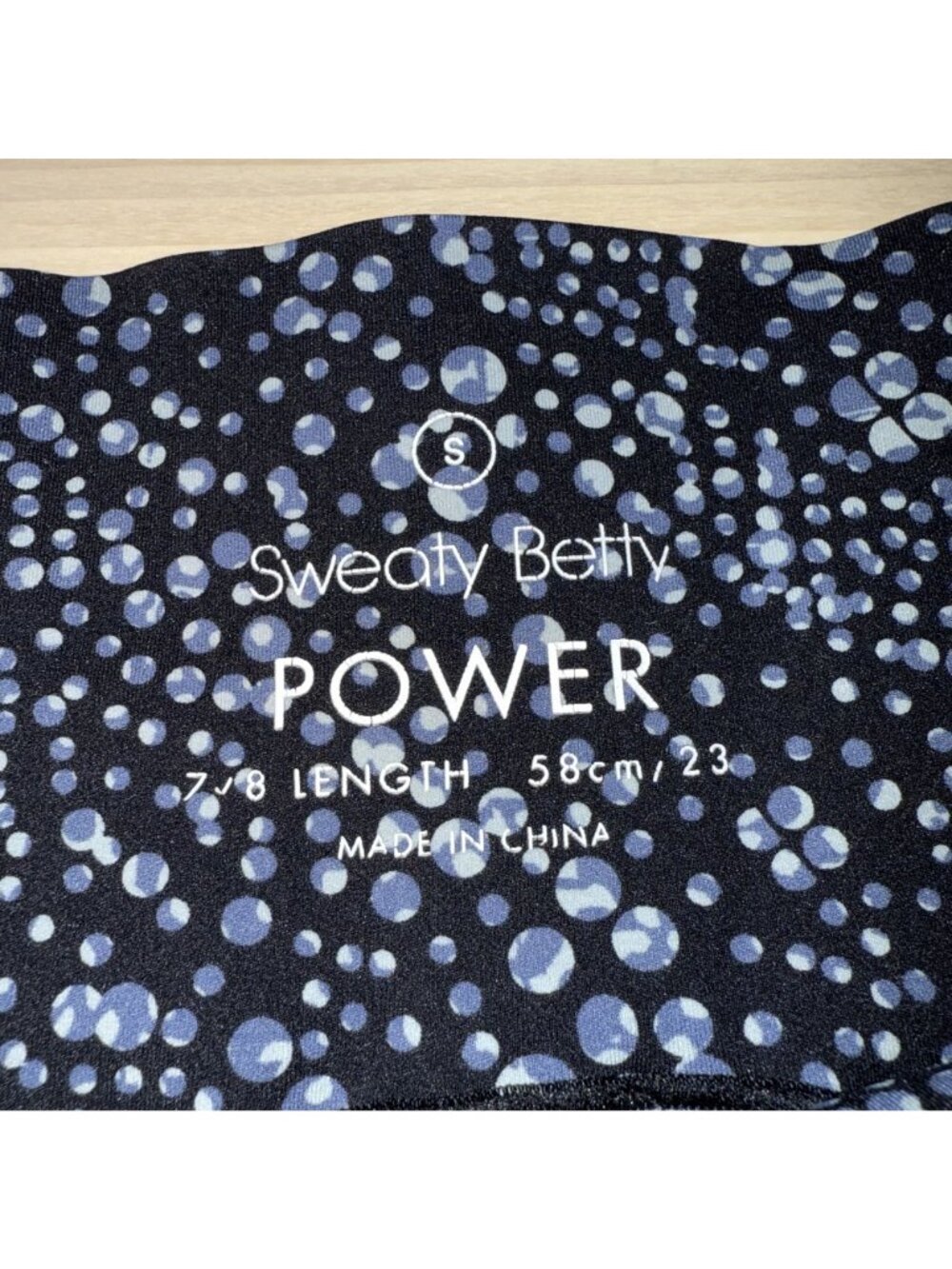 Sweaty Betty Power 7/8 Blue Printed Workout Leggings Women's Size Small S - Picture 4 of 6